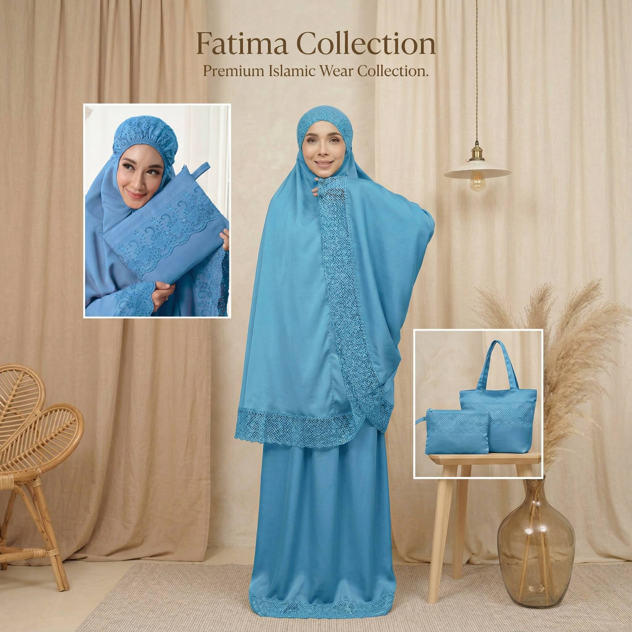 Cotton Telekung with bag