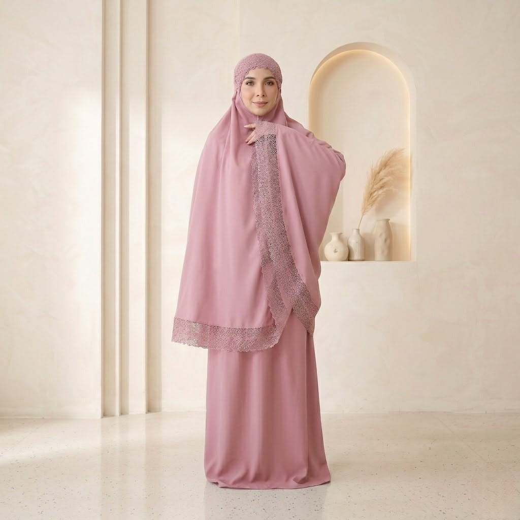 Cotton Modish Lace Telekung
