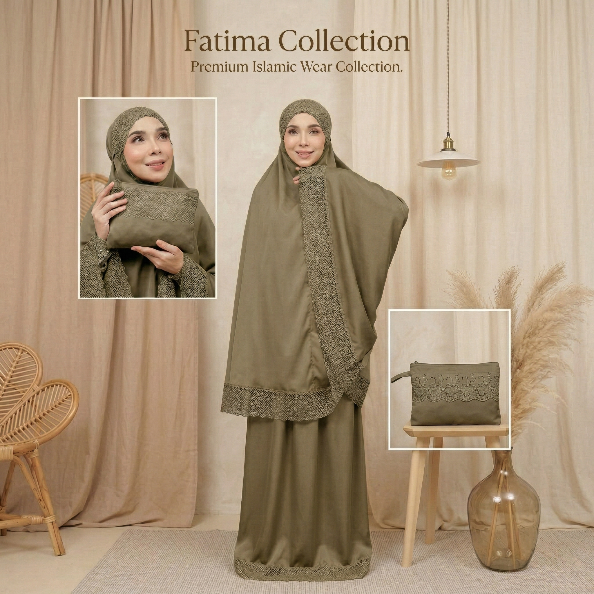 Cotton Telekung with bag