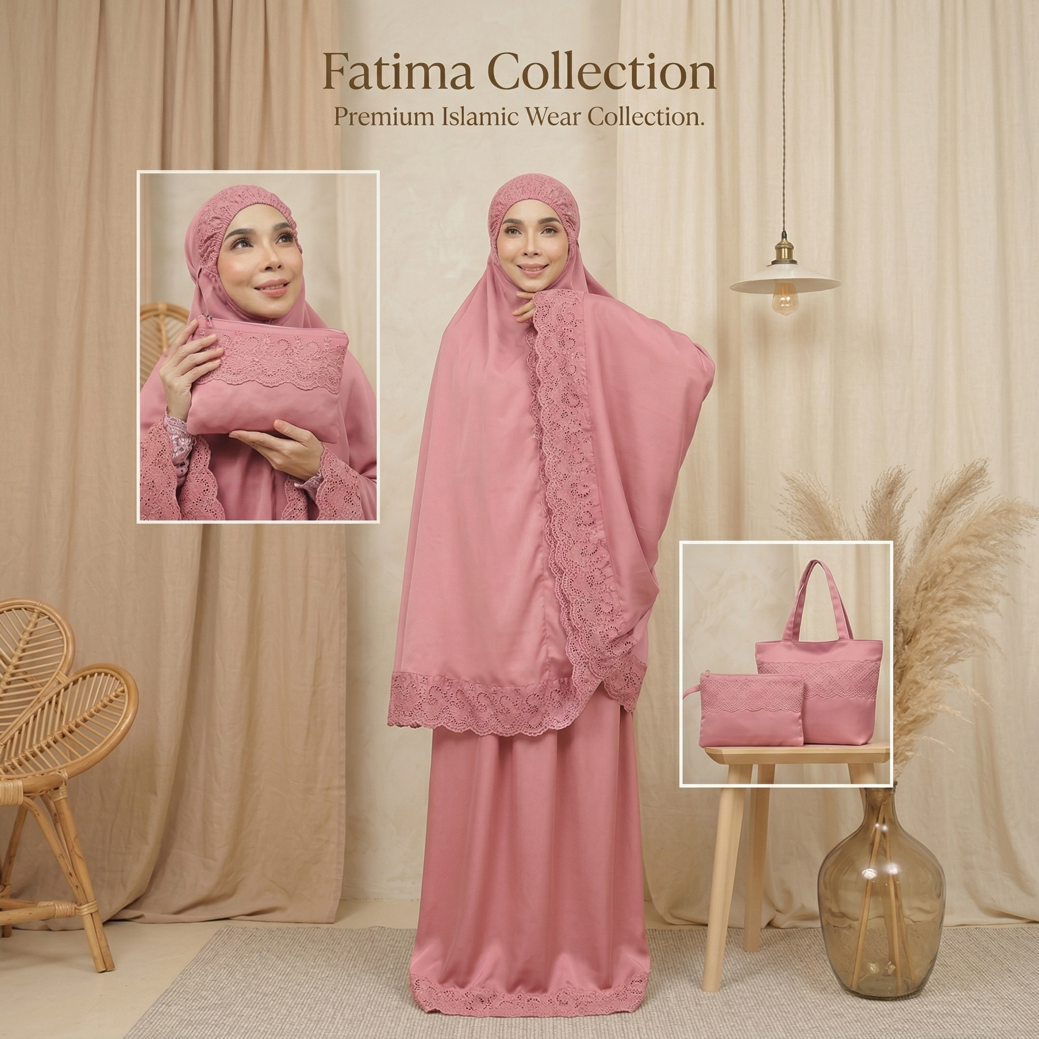 Cotton Telekung with bag
