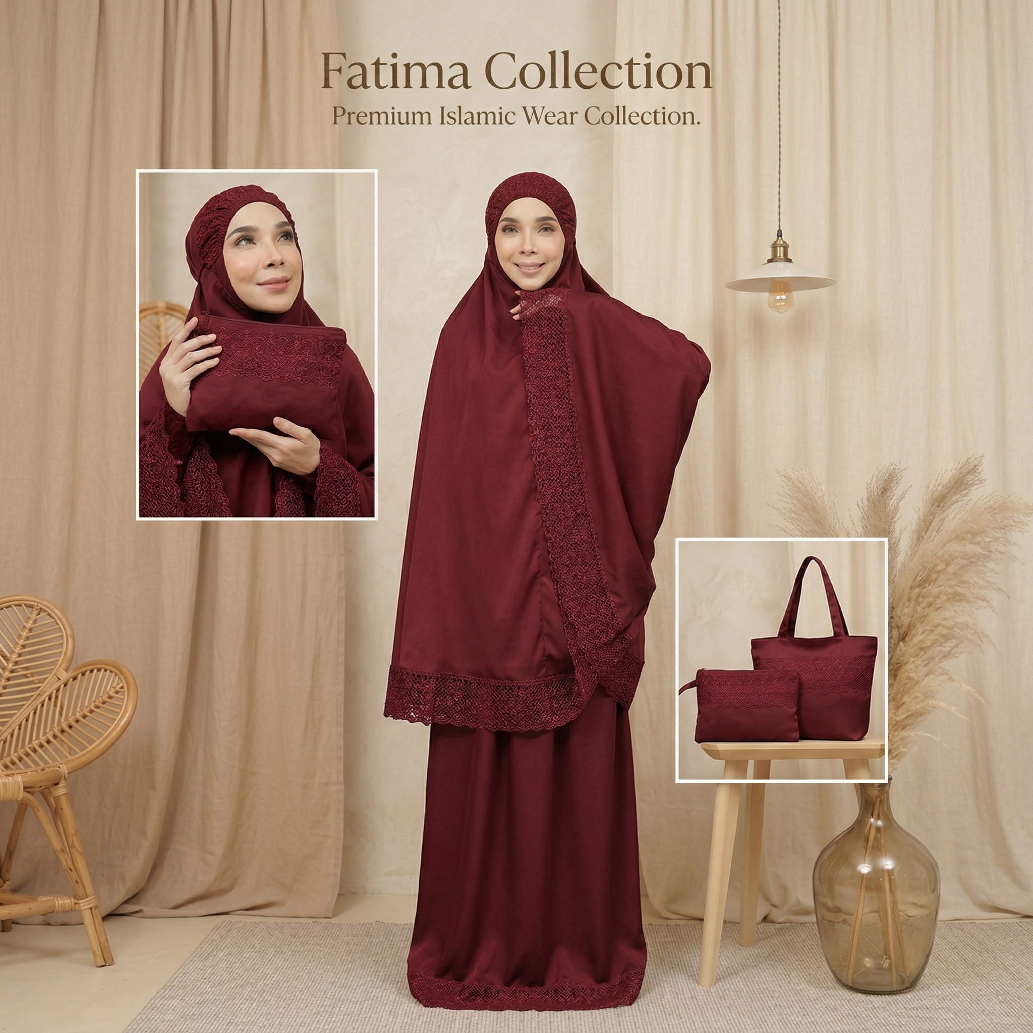 Cotton Telekung with bag