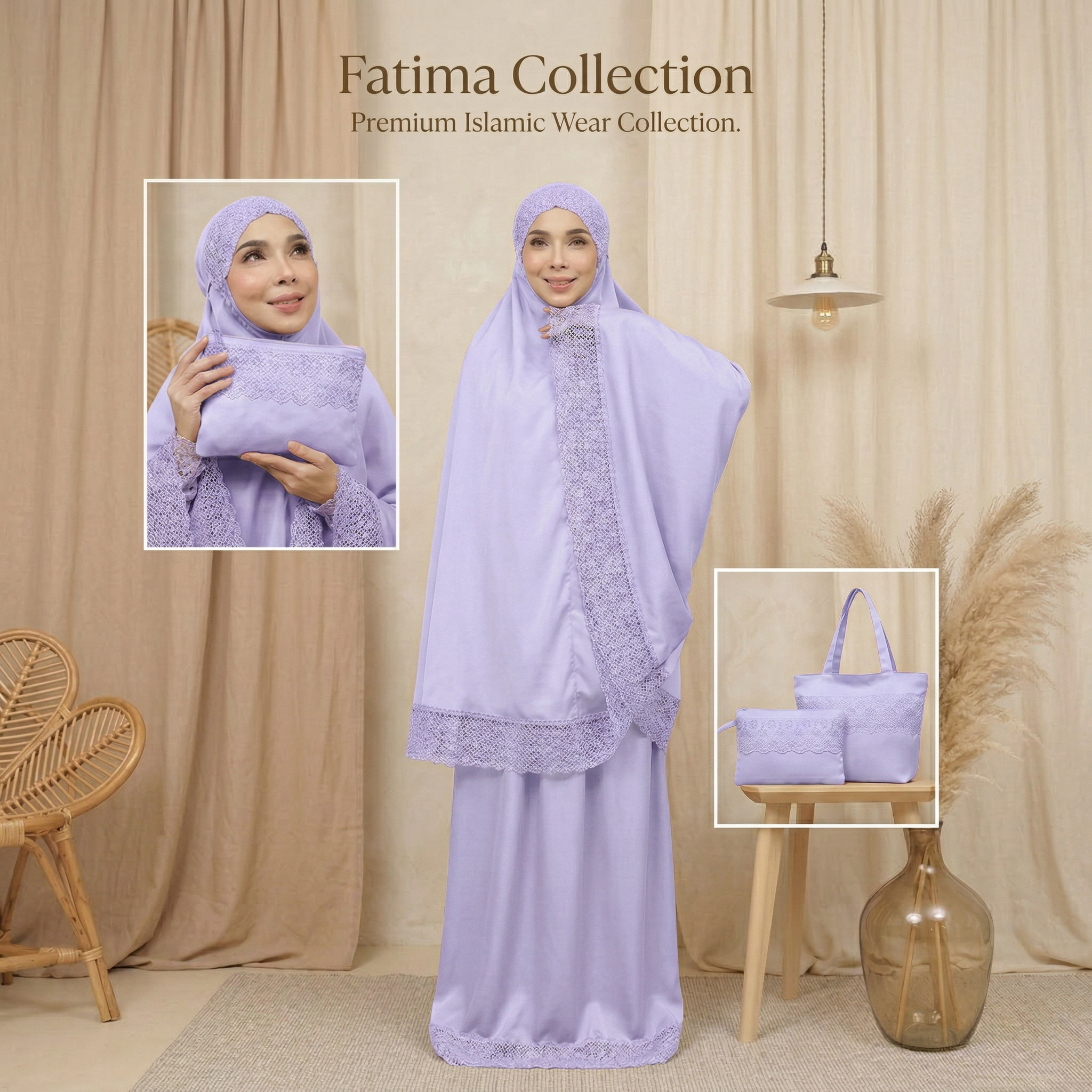 Cotton Telekung with bag