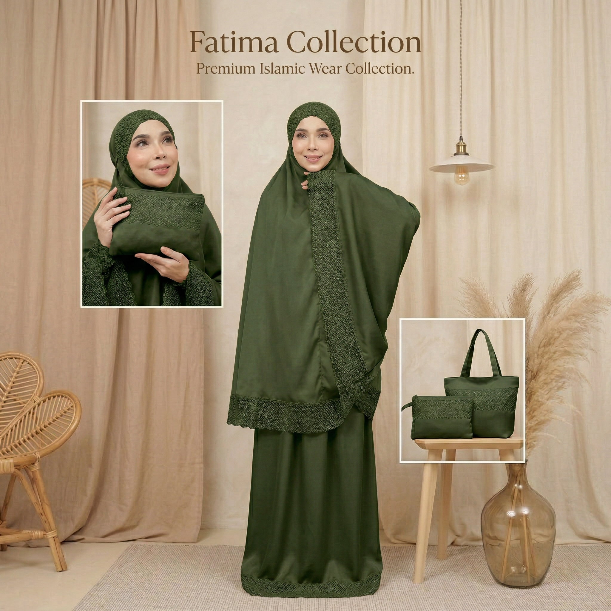 Cotton Telekung with bag